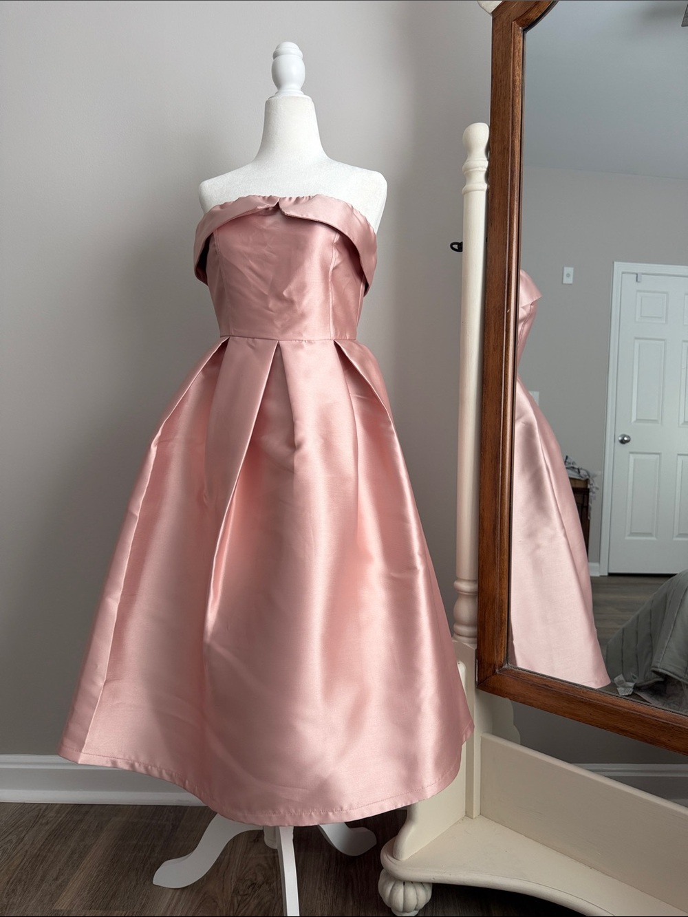 VICICSKY Blush Pink Satin Dress